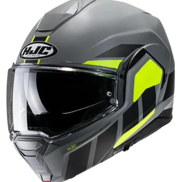 MC Flip Up hjelm – HJC I100 Beis MC3HSF Grå/Fluo