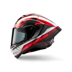 MC-hjelm fullface – Alpinestars Supertech R10 Team Carbon Sort/Rød/Hvid
