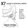 MC-Hjelmholder – Gray Steel X7 Hjelm- og Udstyrsholder Mat Sort