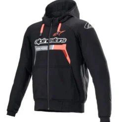 MC-Jakke – Alpinestars Hoodie Chrome Ignition Sort/Rød