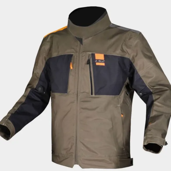 MC-Jakke – LS2 Titanium Grøn/Blå/Orange