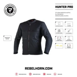 MC-Læderjakke – Rebelhorn Hunter Pro Sort