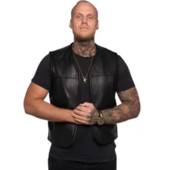 MC Lædervest – CungX Euro Vest Sort