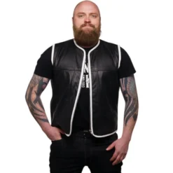 MC Lædervest – CungX Premium Club Vest Sort/Hvid