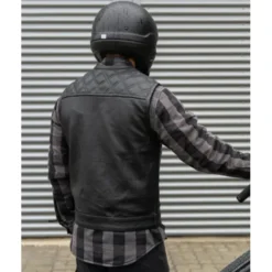 MC Lædervest – CungX Western Diamond Vest Sort