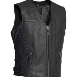MC Lædervest – Halvarssons Leather Vest Cut Black