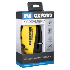 MC-Lås – Oxford skivebremselås XA7 Screamer Alarm Gul LK290