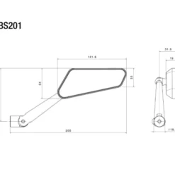 MC-Spejl – Rizoma Circuit 744 Styrende Spejl Sort Venstre BS202B