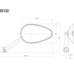MC-Spejl – Rizoma Radial RS Styrende Spejl Sort BS132B