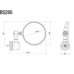 MC-Spejl – Rizoma Spy-R Ø80 Styrende Spejl Sort BS285B