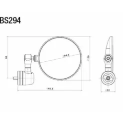 MC-Spejl – Rizoma Spy-R Ø94.5 Styrende Spejl Sort BS294B
