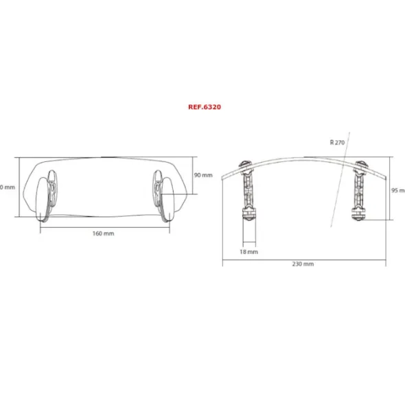 MC-Vindskærm – Puig Justerbar Klar 95×263 MM