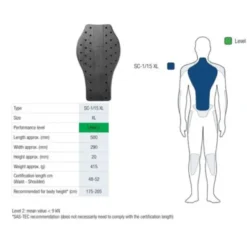 SAS-TEC rygplade – SC-1/15 Level 2 Str. XL